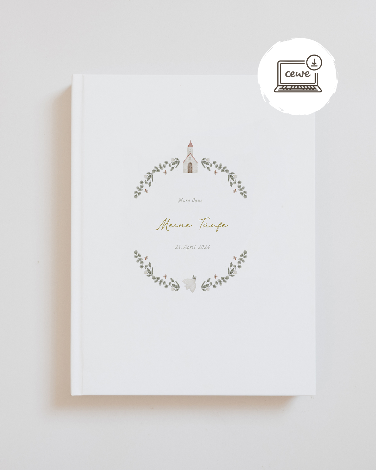 CEWE Fotobuch Template "Meine Taufe" Hochformat
