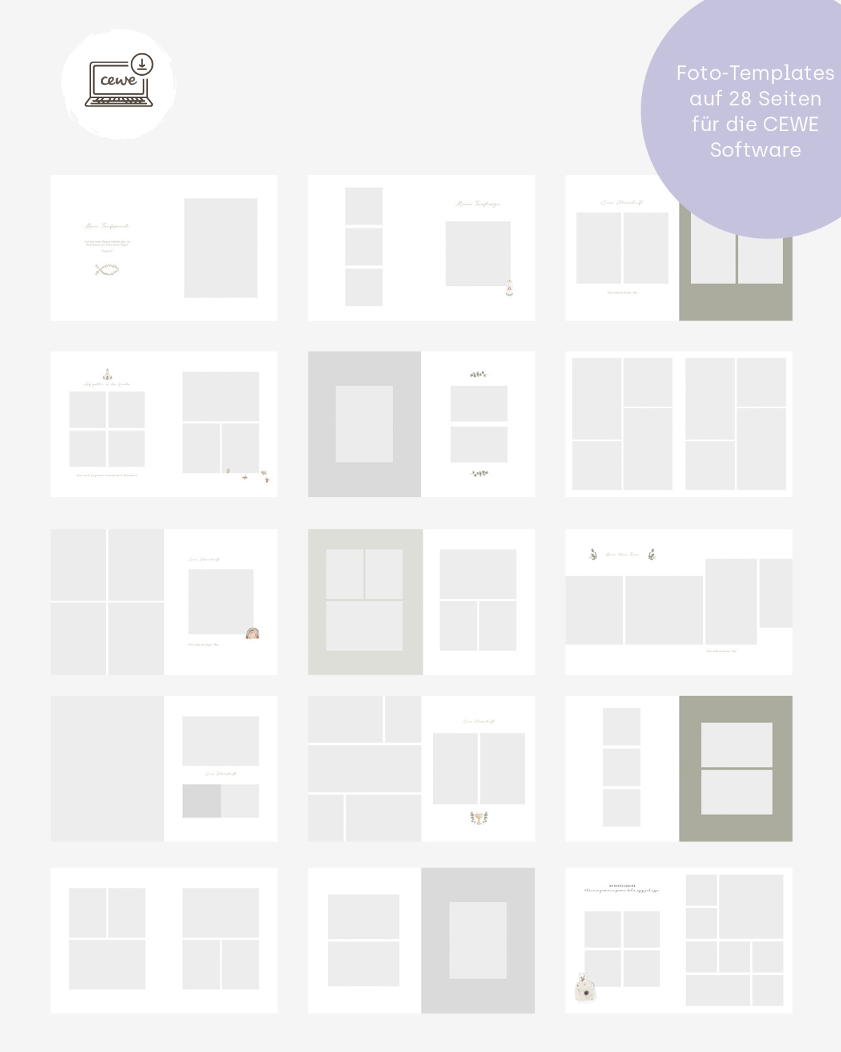 CEWE Fotobuch Template "Meine Taufe" Hochformat