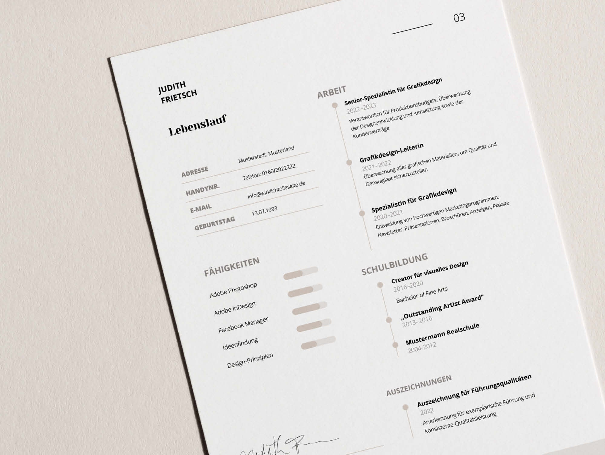 Designvorlage "Bewerbung Traumjob"